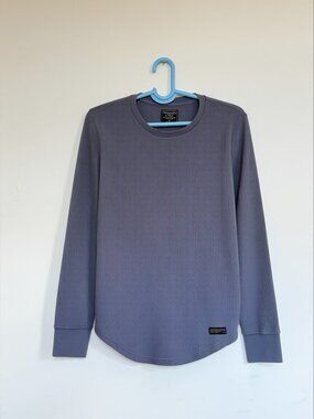 Abercrombie & Fitch Waffle Thermal Long Sleeve Top Slate Blue Size M